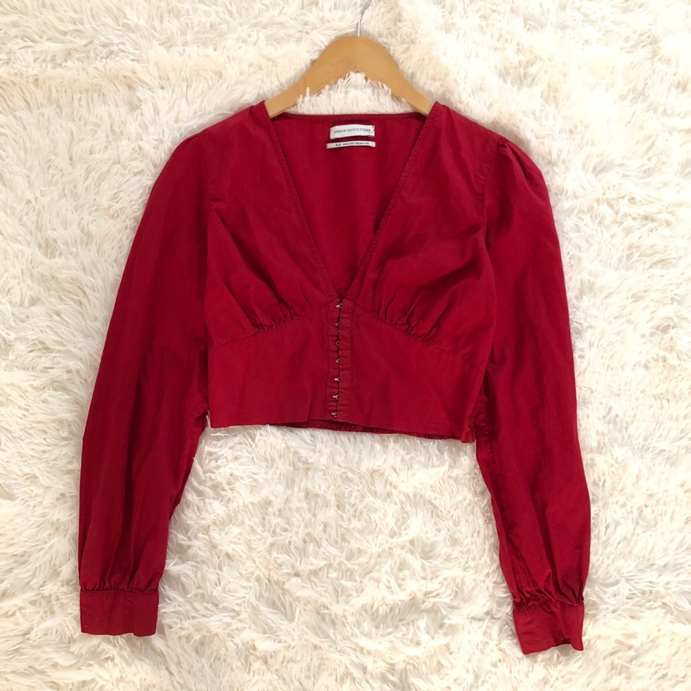 Urban Outfitters Peter plunging hook eye crop top